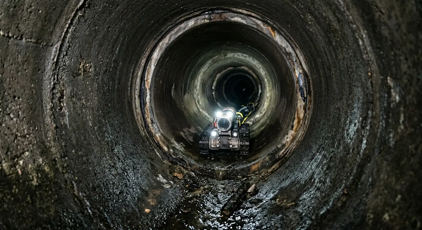 Robotic sewer camera inspecting pipe interior for Drain Snake Service in Fair Oaks